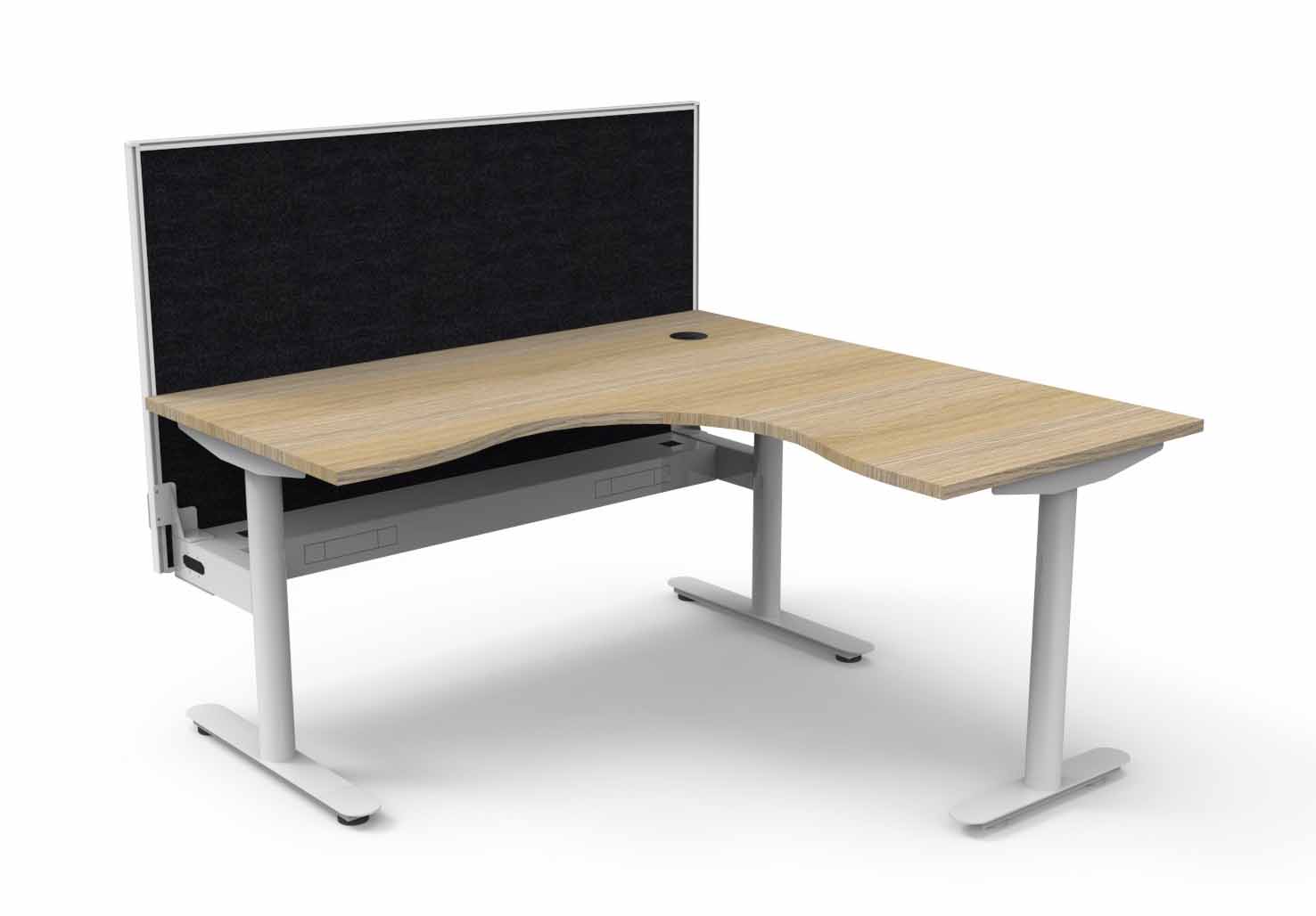 Halo Static Corner Workstation - With Screen